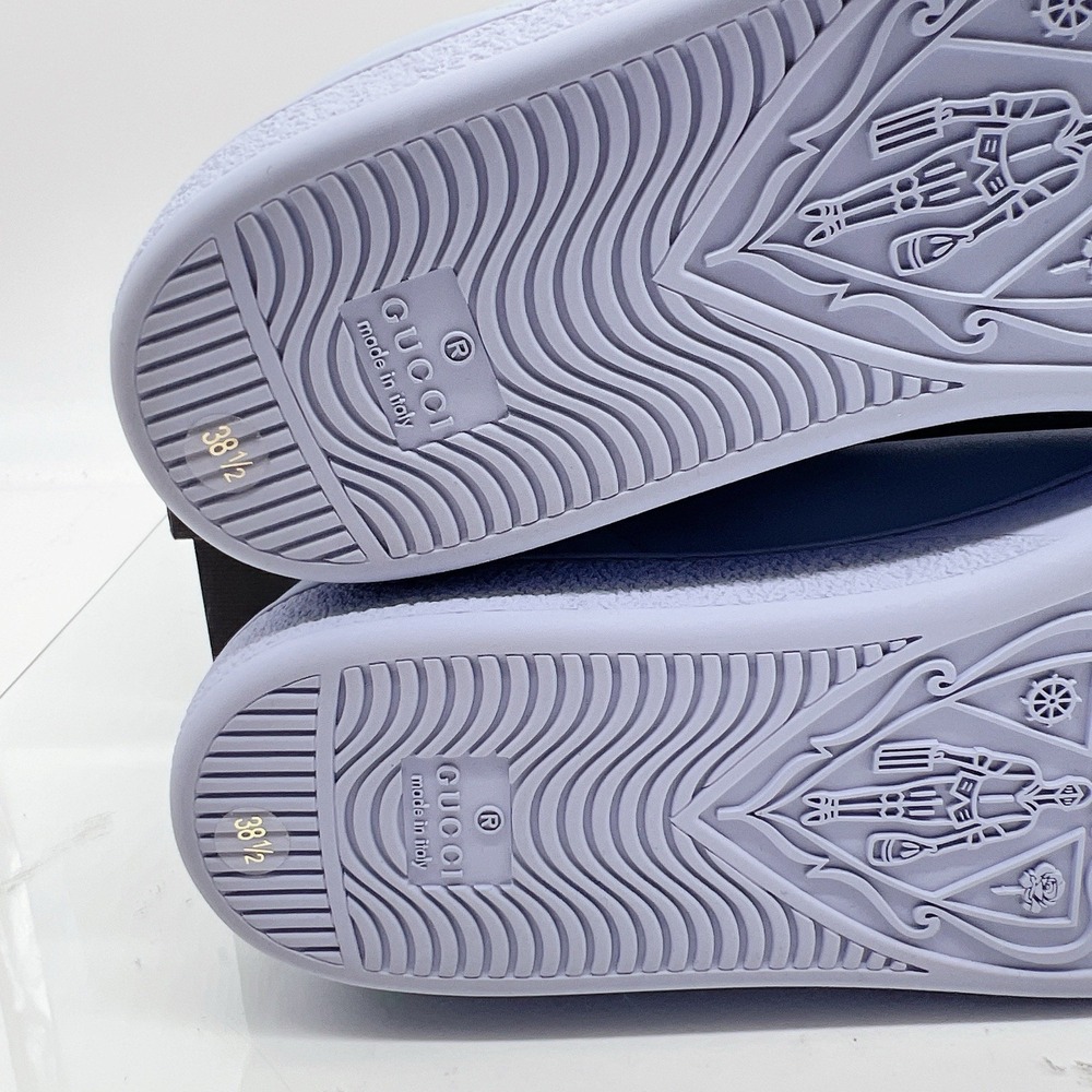 GUCCI Ace Interlocking GG Logo Low Top Sneaker Baby Blue Leather EU 38.5 US 8.5 - Picture 13 of 15